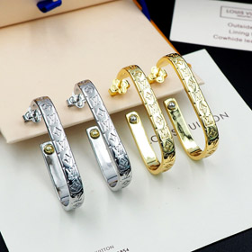 Louis Vuitton LV Lettera orecchini a rivetto floreale-3576  