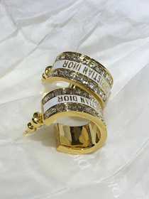 Dior bianco e nero smalto doppia fila diamante orecchini-3606  