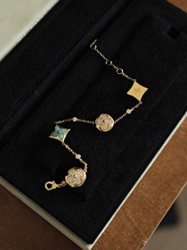 Louis Vuitton LV Amazonite Diamond Quattro Fiori Bracciale-3616  