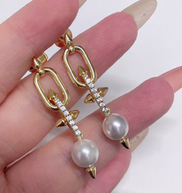 Tiffany diamante orecchini a rivetti perla-3679  