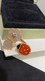 Van Cleef & Arpels Lucky Ladybug Tulip Aperto Anello-3685  