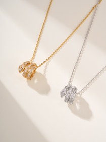 Bulgari serpente osso pieno diamante collana-3795  