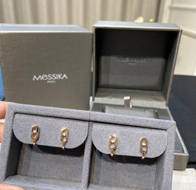 Messika oro rosa diamante completo orecchini scorrevoli-3838  