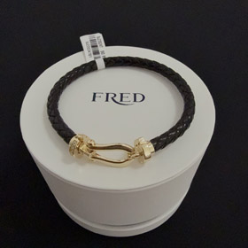 Feiden full diamante diamante ferro da cavallo fibbia braccialetto-3988  