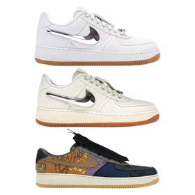 Travis Scott Nike Air Force 1 Sail collaborazione con una scarpa da ginnastica low-top-2979  