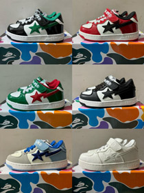 Un BATHING BAPE colore contrastante tendenza versatile scarpe casual low-top per bambini-4087  