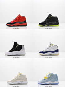 Giordania Air Giordania 11 scarpa da basket da bambini in pelle verniciata mid-top-4150  