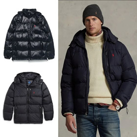 MONCLER GENIUS Canada Goose Polo Ralph Lauren Pony ricamo lucido mezzo alto colletto a maniche lunghe giù giacca-4293  