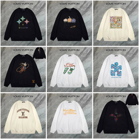 Louis Vuitton LV grafica stampa testo ricamato felpa-4405  