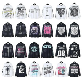 HELLSTAR T-shirt a maniche lunghe con stampa grafica-4428  