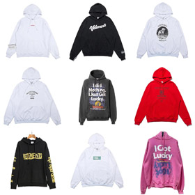 Vetements lettera stampa cappuccio maglietta a maniche lunghe-4440  