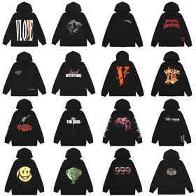 VLONE ZIP HOODIE Cracked stampa grande VLogo felpa a cappuccio-4450  