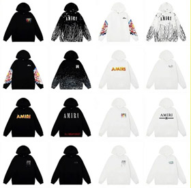 AMIRI inchiostro vernice stellato cielo crepa unicorno braccio felpa a cappuccio-4494  