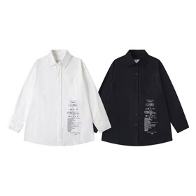 Maison Margiela Camicia a maniche lunghe casual a vestibilità sciolte stampata-4757  