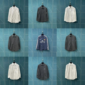 Balenciaga camicia a maniche lunghe a collare monocolore-5163  