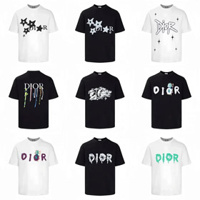 Dior logo-stampa ampio collo crew maniche corte T-shirt-5172  