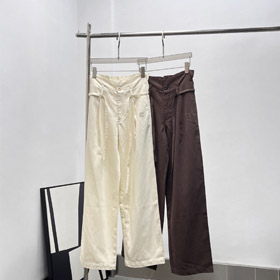 Miu Miu pantaloni casual in vita a cordone con una vestibilità rilassata e fluida-5302  