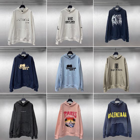 Balenciaga high-end stampato loose-fitting puro cotone cappuccio felpa-5336  