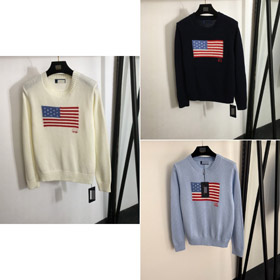 Polo Ralph Lauren nuovo maglione a maniche lunghe a maglia con modello bandiera americana-5412  