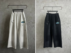 Balenciaga angosciato lettera ricamati pantaloni a gamba retta-5450  