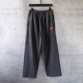 Pantaloni Balenciaga a gamba retta con orecchio di grano e ricamo lettera-5476  