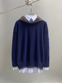 Balenciaga nuovo maglione a maglia in lana a tre pezzi faux-5493  