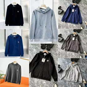 Moncler felpa con cappuccio a maniche lunghe con zip-5526  