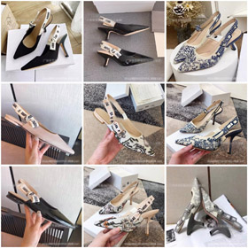 Dior punta-punta slingback pompe tacco gattino con dettaglio arco-5613  