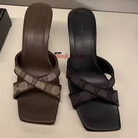 Coach quadrato-toe cuneo tacco slip-on sandali-5653  