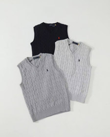 Polo Ralph Lauren maglietta a maglia a cavo a scollo a V maglietta senza maniche-5871  