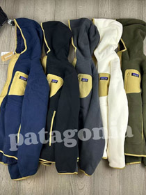 Giacca in pile a cappuccio caldo Patagonia con fodera in peluche spessa-5890  