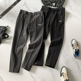 Lacoste pantaloni classici in lana a gamba retta-5927  