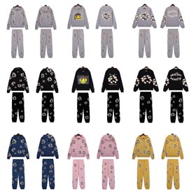 Denim lacrime cappuccio set