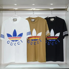 Striped letter print crew neck short sleeves-2809